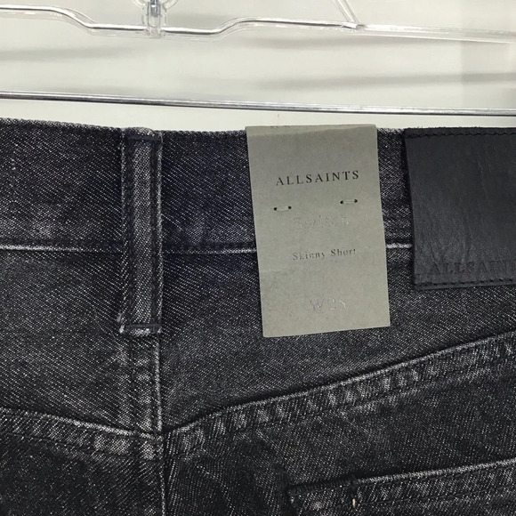 All Saints “Switch” Men’s Skinny Short Washed Black Denim Summer NWT Size 28 - Picture 5 of 8
